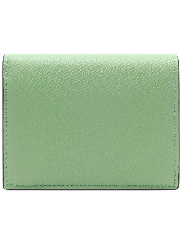 V gold logo bifold wallet green - VALENTINO - BALAAN 5