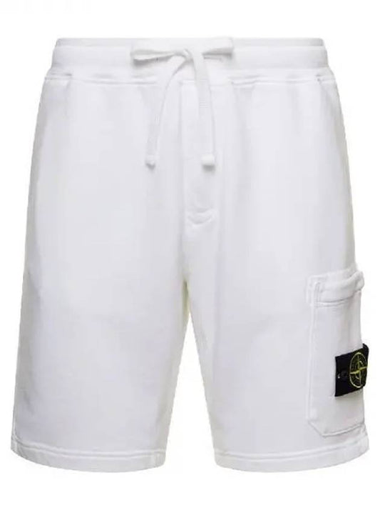 Wappen Patch Pocket Drawstring Shorts White - STONE ISLAND - BALAAN 1