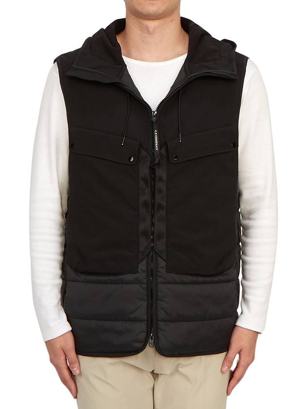 Shell R Mix Goggle Hooded Padded Vest Black - CP COMPANY - BALAAN 3