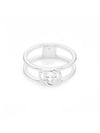 Interlocking GG Thin Open Ring YBC298036001 Silver - GUCCI - BALAAN 3