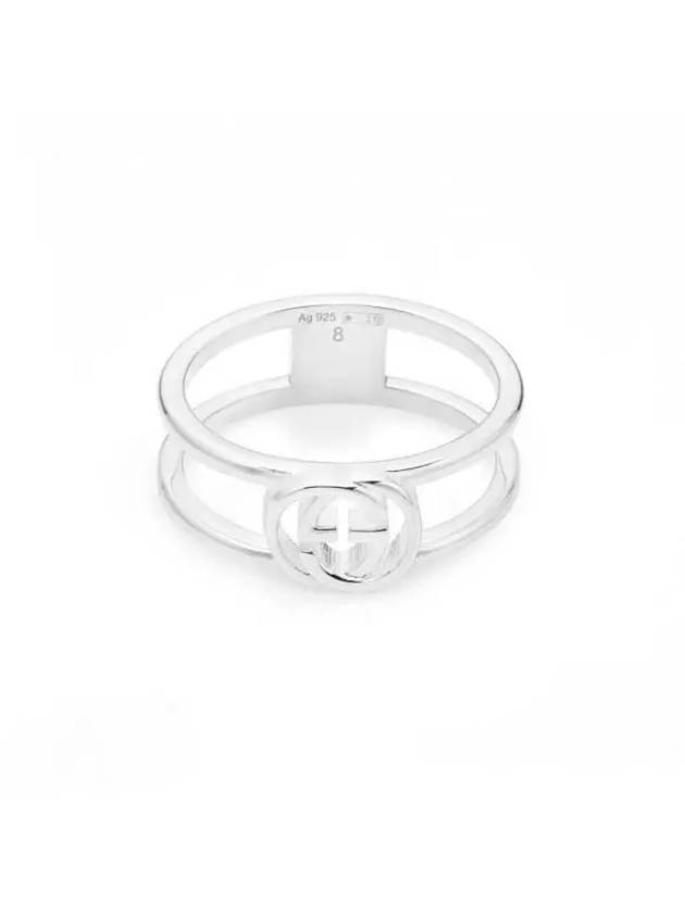 Interlocking GG Thin Open Ring YBC298036001 Silver - GUCCI - BALAAN 3