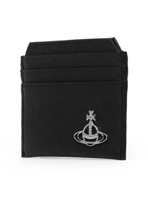 Logo Leather Credit Card Wallet Black - VIVIENNE WESTWOOD - BALAAN 3