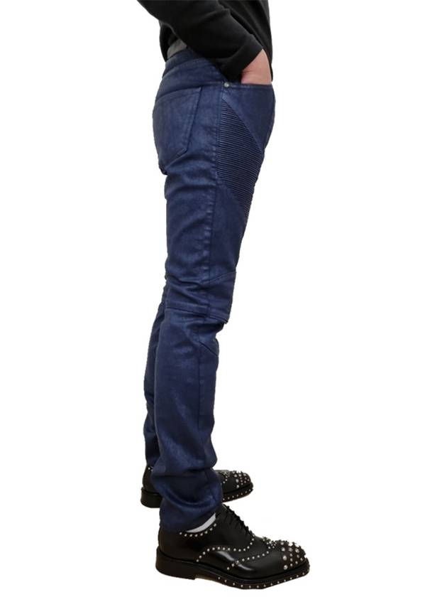 Biker Coating Slim Fit Jeans Blue - BALMAIN - BALAAN 5