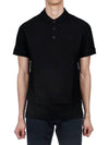 Men's Embroidered Logo Cotton Polo Shirt Black - BURBERRY - BALAAN 3