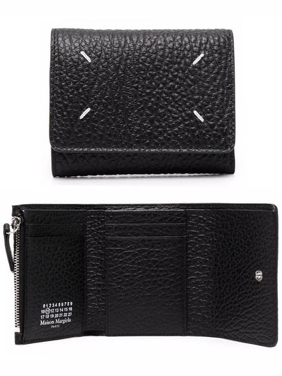 Zip Compact Tri-Fold Half Wallet Black - MAISON MARGIELA - BALAAN 2