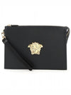 Gold Medusa Strap Large Clutch Bag Black - VERSACE - BALAAN 1