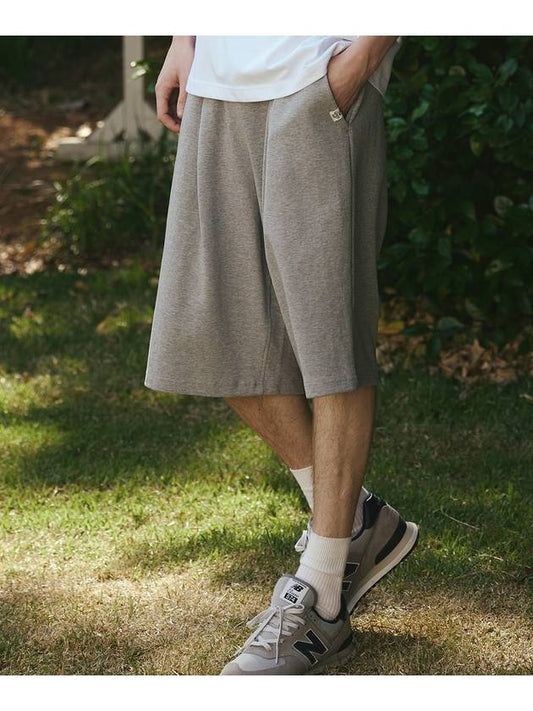 _WIDE ONE TUCK BERMUDA SWEAT SHORTS M GRAY - THE GREEN LAB - BALAAN 2