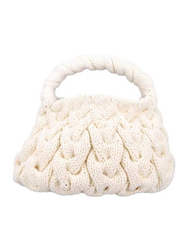 Cable Knit Tote Bag In Off-White - JW ANDERSON - BALAAN 1