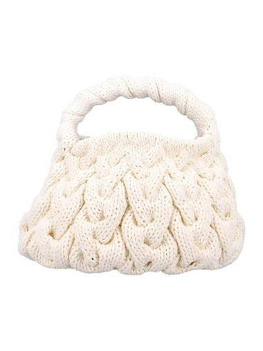 Cable Knit Tote Bag In Off-White - JW ANDERSON - BALAAN 1