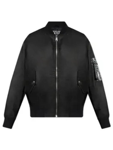 Stripe Bomber Jacket Black - VERSACE - BALAAN 1