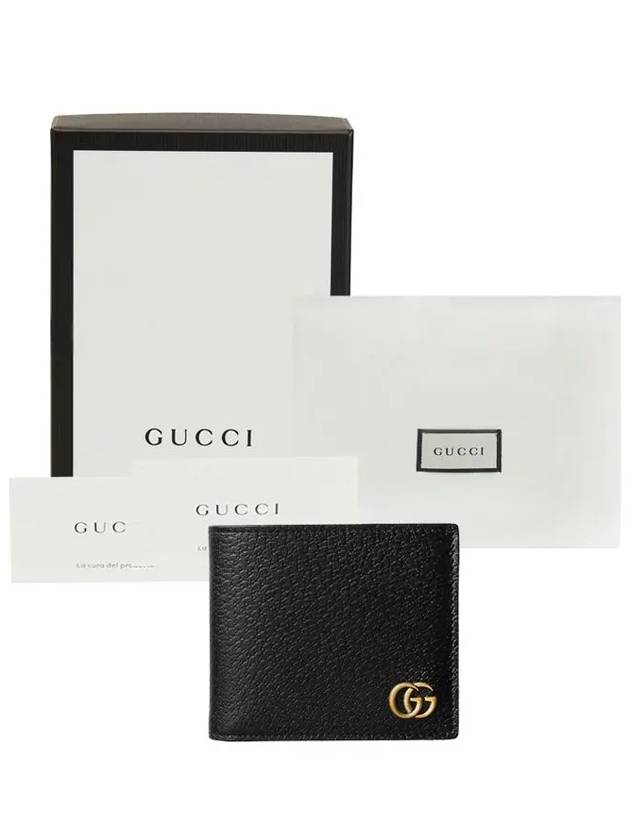 GG Marmont Leather Bi Fold Wallet Black Gold - GUCCI - BALAAN 10