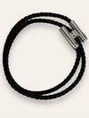 Tunis Tresse Black Silver Men's Bracelet H068406F - HERMES - BALAAN 1