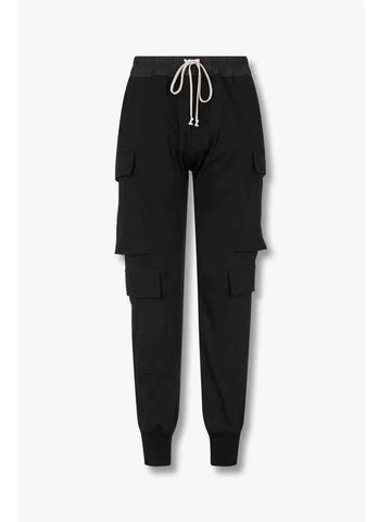 MEN String Cargo Jogger Pants Black - RICK OWENS - BALAAN 1