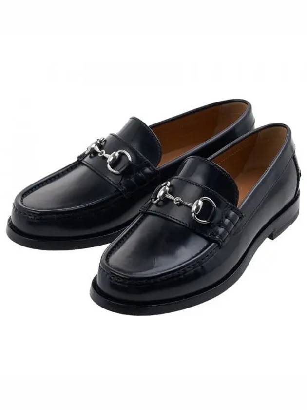 Horsebit Detail Leather Loafers Black - GUCCI - BALAAN 2