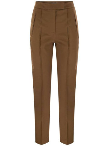 FRIDA - Cotton and silk trousers with pleat - PT TORINO - BALAAN 1