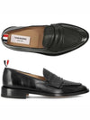 Men's Vitello Flexible Leather Sole Soft Penny Loafer Black - THOM BROWNE - BALAAN 2