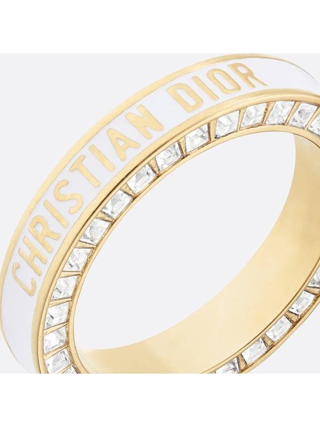 Night Code Logo Crystal Ring Gold White - DIOR - BALAAN 5