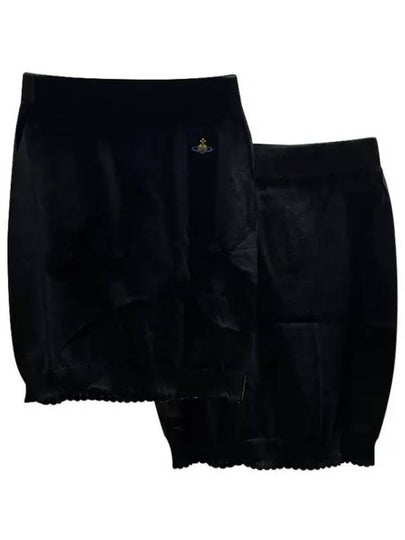 Women's ORB Logo Knit Bea Mini H Line Skirt Black - VIVIENNE WESTWOOD - BALAAN 2