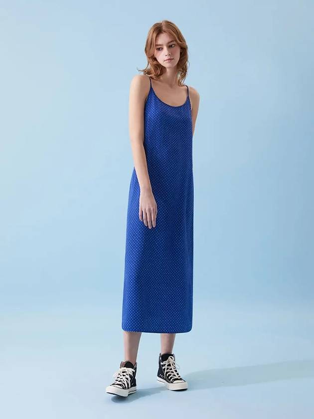 Long Slip Strap Tank Top Print Dress Blue - VOYONN - BALAAN 8