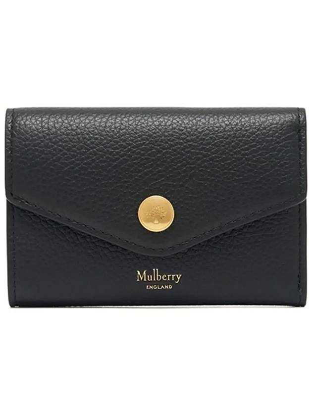 Folded Grain Leather Multi Card Wallet Black - MULBERRY - BALAAN 5