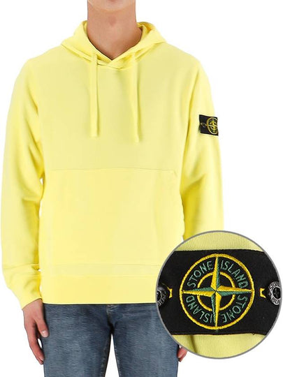 Waffen Patch Cotton Fleece Hoodie Lemon - STONE ISLAND - BALAAN 2