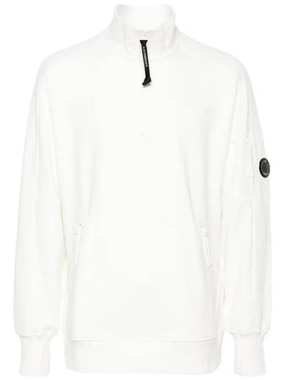 Diagonal Raised Fleece Half Zipped Sweatshirt Gauze White - CP COMPANY - BALAAN 2