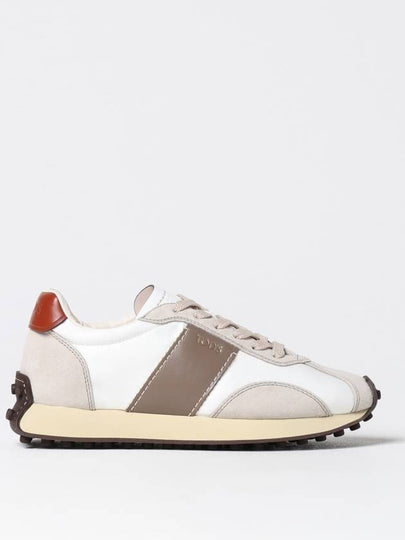 T Vintage Leather Technical Fabric Low Top Sneakers Beige - TOD'S - BALAAN 2