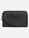 Intrecciato Documents Zipper Clutch Bag Black - BOTTEGA VENETA - BALAAN 3