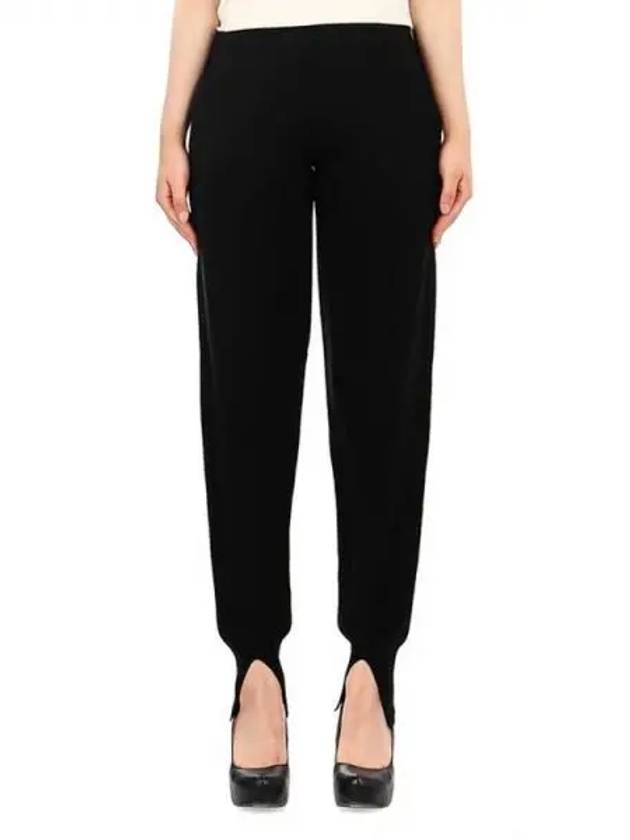 Women's Cashmere Slit Track Pants Black - THEORY - BALAAN 2