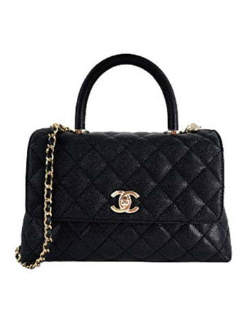 Coco Handle Small Black Champagne Gold A92990 - CHANEL - BALAAN 1