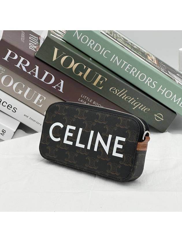 Triomphe Canvas Horizontal Pouch Cross Bag Brown - CELINE - BALAAN 3