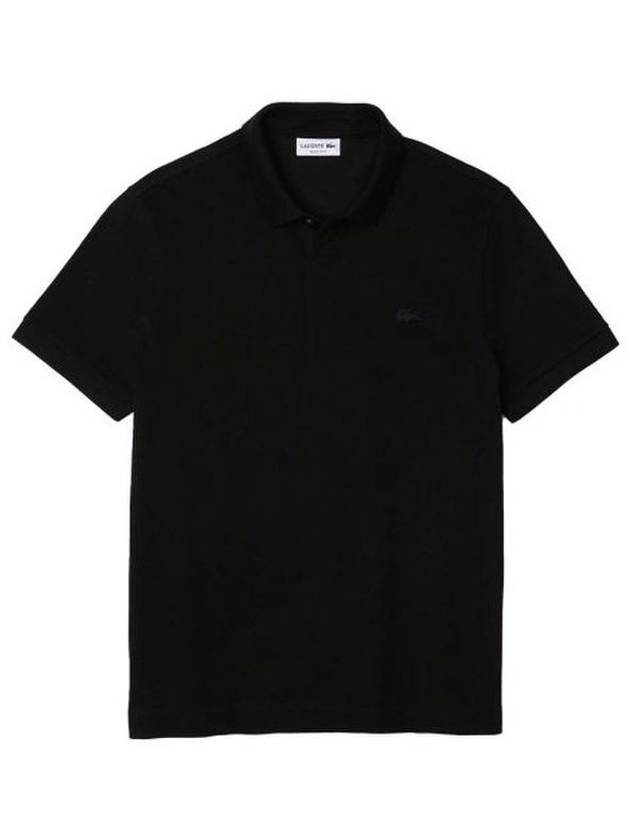 Men's Paris Regular Fit Stretch Cotton Pique Short Sleeve Polo Shirt Black - LACOSTE - BALAAN 2