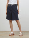 Denim edge cut inner color combination shorts indigo - RYUL+WAI: - BALAAN 1