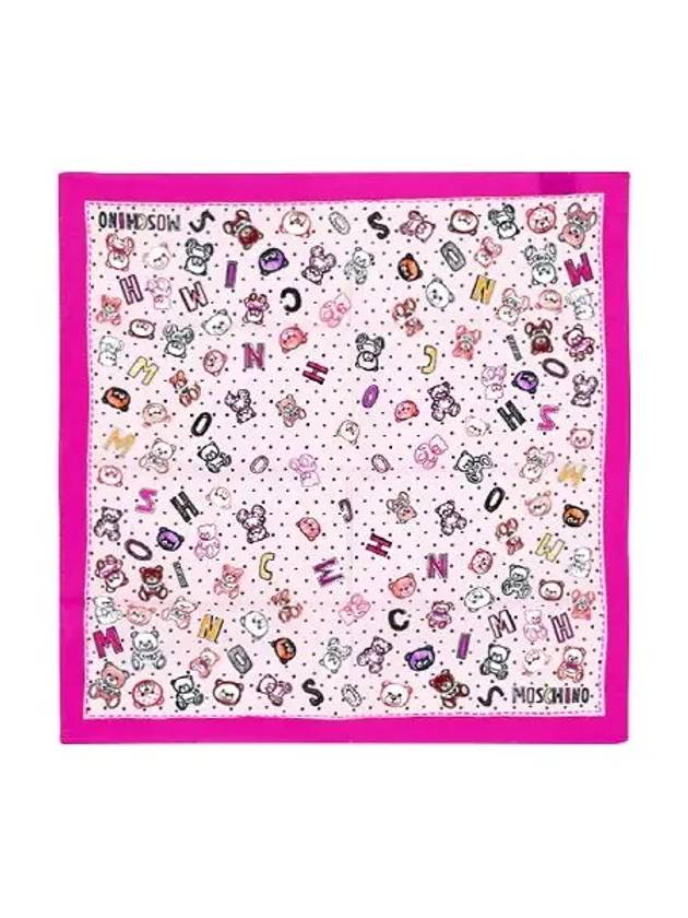 Graphic Silk Scarf Pink - MOSCHINO - BALAAN 3