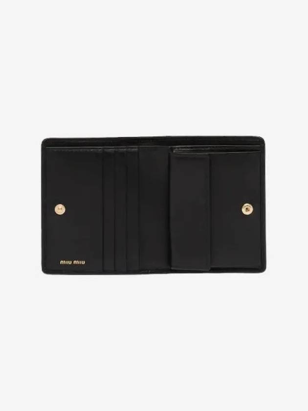 Matelasse Leather Half Wallet Black - MIU MIU - BALAAN 3