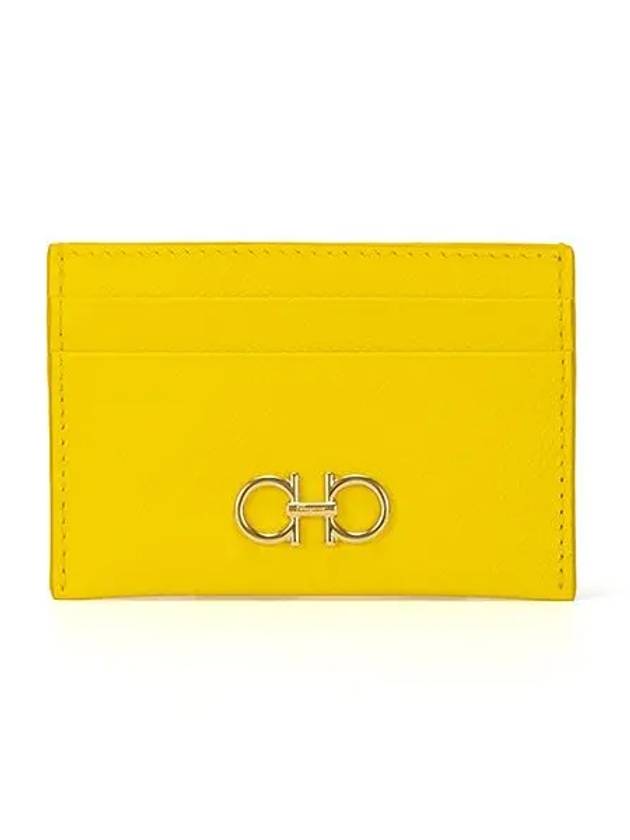 Gancini Card Wallet Yellow - SALVATORE FERRAGAMO - BALAAN 1