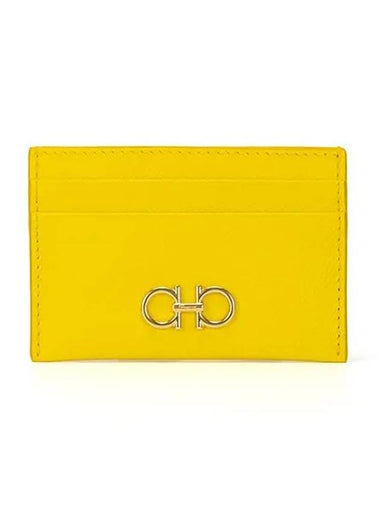 Gancini Card Wallet Yellow - SALVATORE FERRAGAMO - BALAAN 1