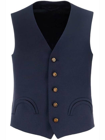 women's blue wool vest with v-neck - BLAZE MILANO - BALAAN 1