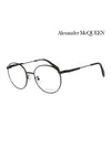 Glasses Frame AM0232O 002 Round Metal Men Women Glasses - ALEXANDER MCQUEEN - BALAAN.