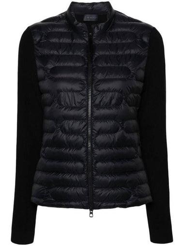 Padded Cotton Zip Up Cardigan Black - MONCLER - BALAAN 1