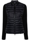 Padded Cotton Zip Up Cardigan Black - MONCLER - BALAAN 1