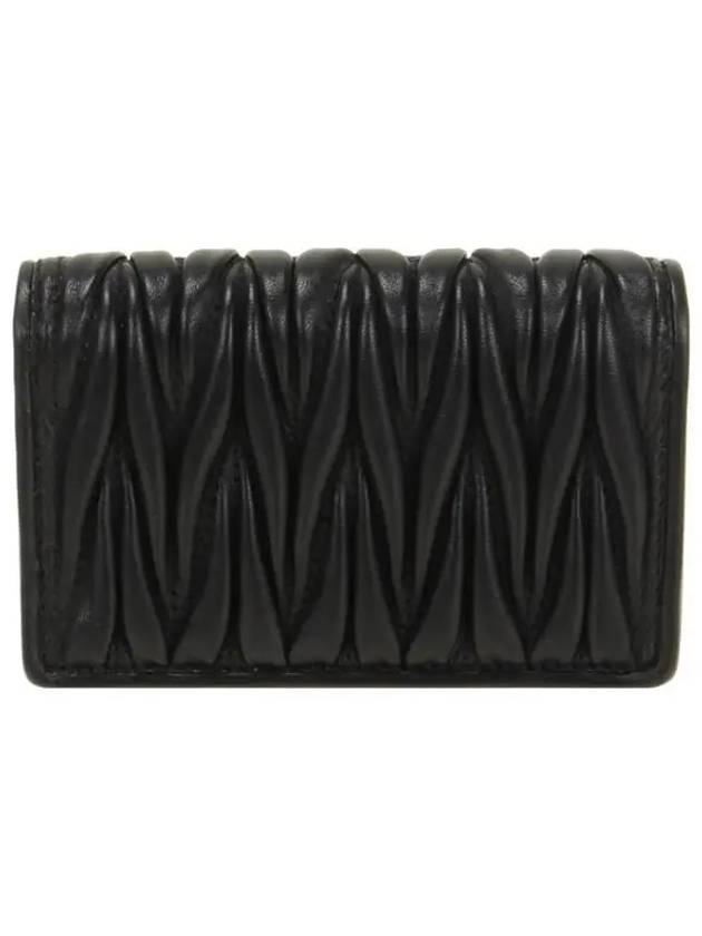 Matelasse Nappa Leather Half Wallet Black - MIU MIU - BALAAN 4