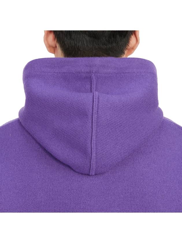 Big Heart Logo Wool Hoodie Purple - AMI - BALAAN 8