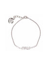 Crystal Charm Logo Bracelet Silver - MIU MIU - BALAAN 1