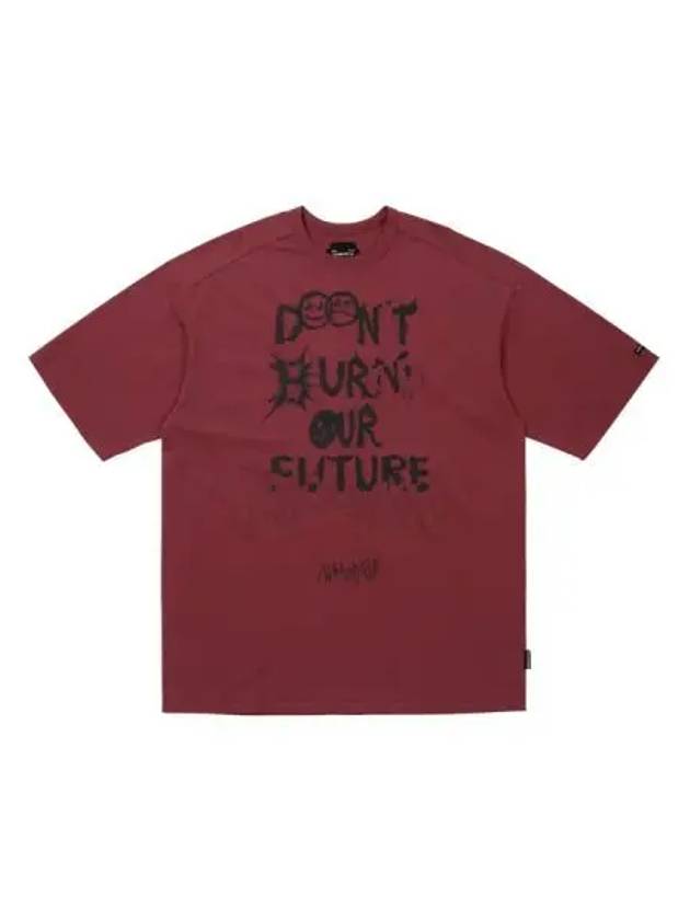 DBOF Collage Short Sleeve T Shirt Burgundy - AJOBYAJO - BALAAN 1