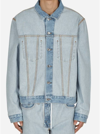 Reverse Trucker Cotton Denim Jacket Light Wash - HELMUT LANG - BALAAN 2