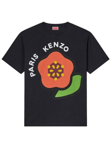 Pop Print Short Sleeve T-Shirt Black - KENZO - BALAAN 1