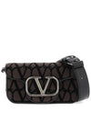 V Logo Toile Iconographe Shoulder Bag Brown - VALENTINO - BALAAN 3