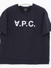 Logo Print Crew Neck Short Sleeve T-Shirt Navy - A.P.C. - BALAAN 3