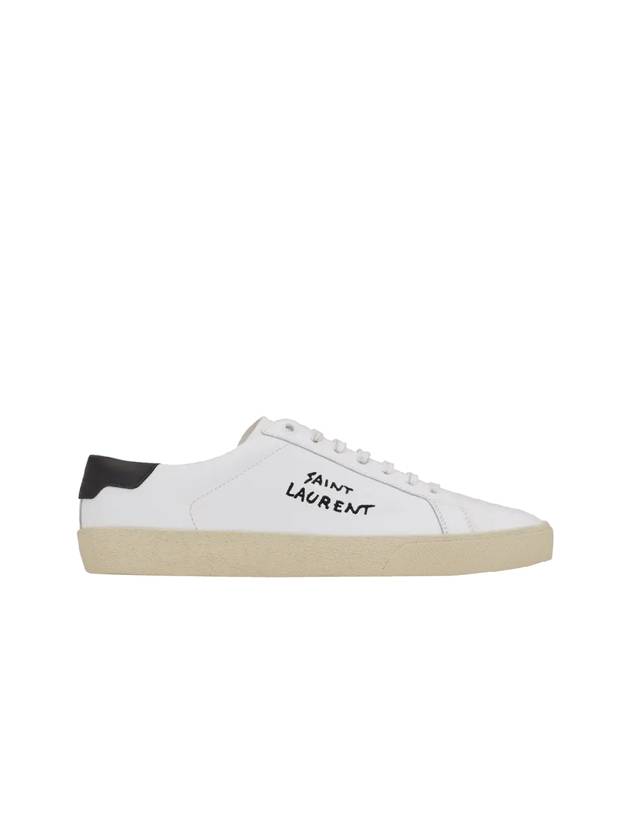 Court Classic Embroidered Low Top Sneakers White - SAINT LAURENT - BALAAN 2